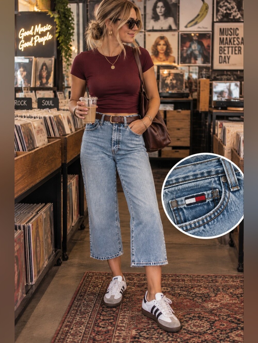 Tommy Hilfiger high rise crop 100% Cotton jeans sz 12